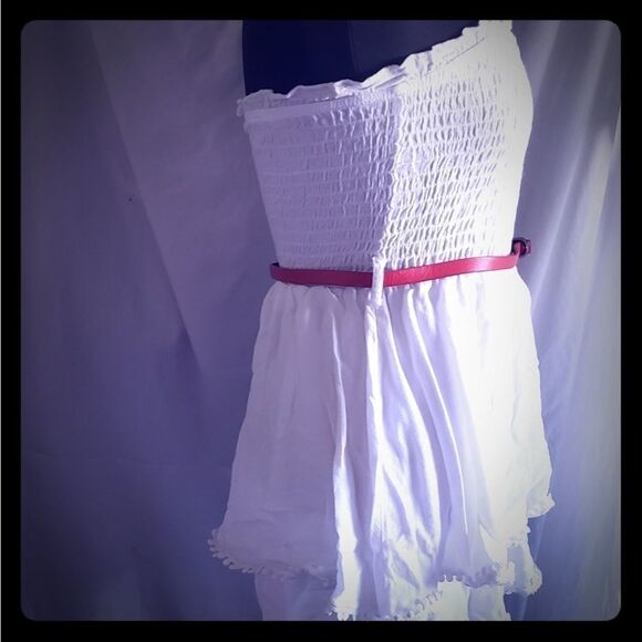 Pleated tube top ruffled hem romper - Picture 2 of 7